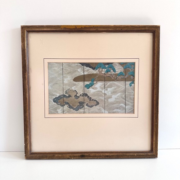 Vintage Waves at Matsushima Art Print Wall Decor Japanese 13x13 Framed RARE